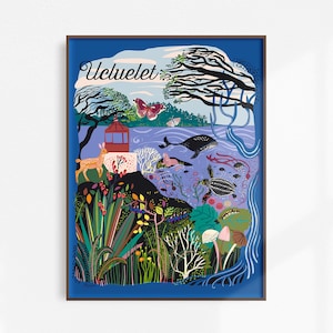 Stampa artistica Ucluelet / Fauna selvatica della Columbia Britannica / Pacifico nord-occidentale / Spiaggia / Isola di Vancouver / Canada / Arte costiera / Oceano / Arte insulare / Columbia Britannica