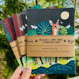 4 Schwangerschaft und Geburt Affirmation Spirit Art Karten | Positive Kunst | Hypnobirthingkarten