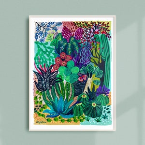 Botanical Art Print | Cactus Flora Illustration | San Pedro Art print | Succulent Plant Print| Garden art| Nature| Central America| Tropical