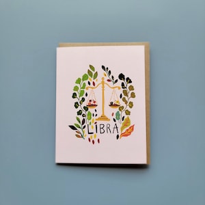 Carte de voeux du zodiaque Balance | d'anniversaire de signe astrologique de Zazzle.be Liste d'envies Vous avez des idées ? Carte vierge|Spirituel|Écailles|Nature|Feuilles|Rose