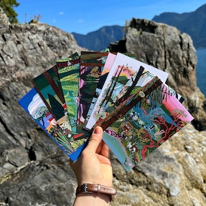 Lot de cartes postales côtières de la Colombie-Britannique