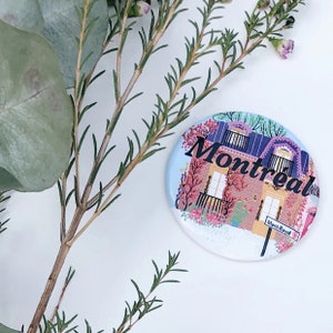Aimant Montréal| Aimant de réfrigérateur, Canada, Québec, Ville, Voyage, Tourisme