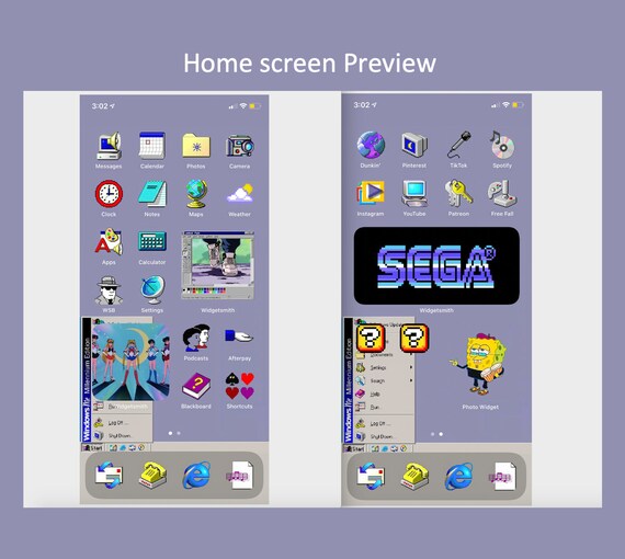 Customized Aesthetic Windows 98 Ios 14 Theme Pack Etsy Uk