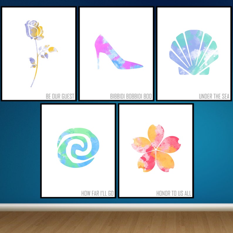 Disneythemed Wall Art Royal Edition set of 10 8x10 Etsy