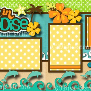 PARADISE BEACH ~ Ocean Sand Printed 12X12 Pre-made Scrapbook Pages ...
