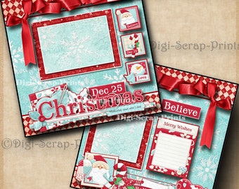 Spirit Of Christmas Scrapbook-Set – 5 Doppelseitige Layouts, 10 Seiten, Fertig Zum Befüllen