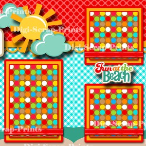 Lifes A Beach Ocean Sand Printed 12X12 Pre-made Scrapbook Pages Quick ...