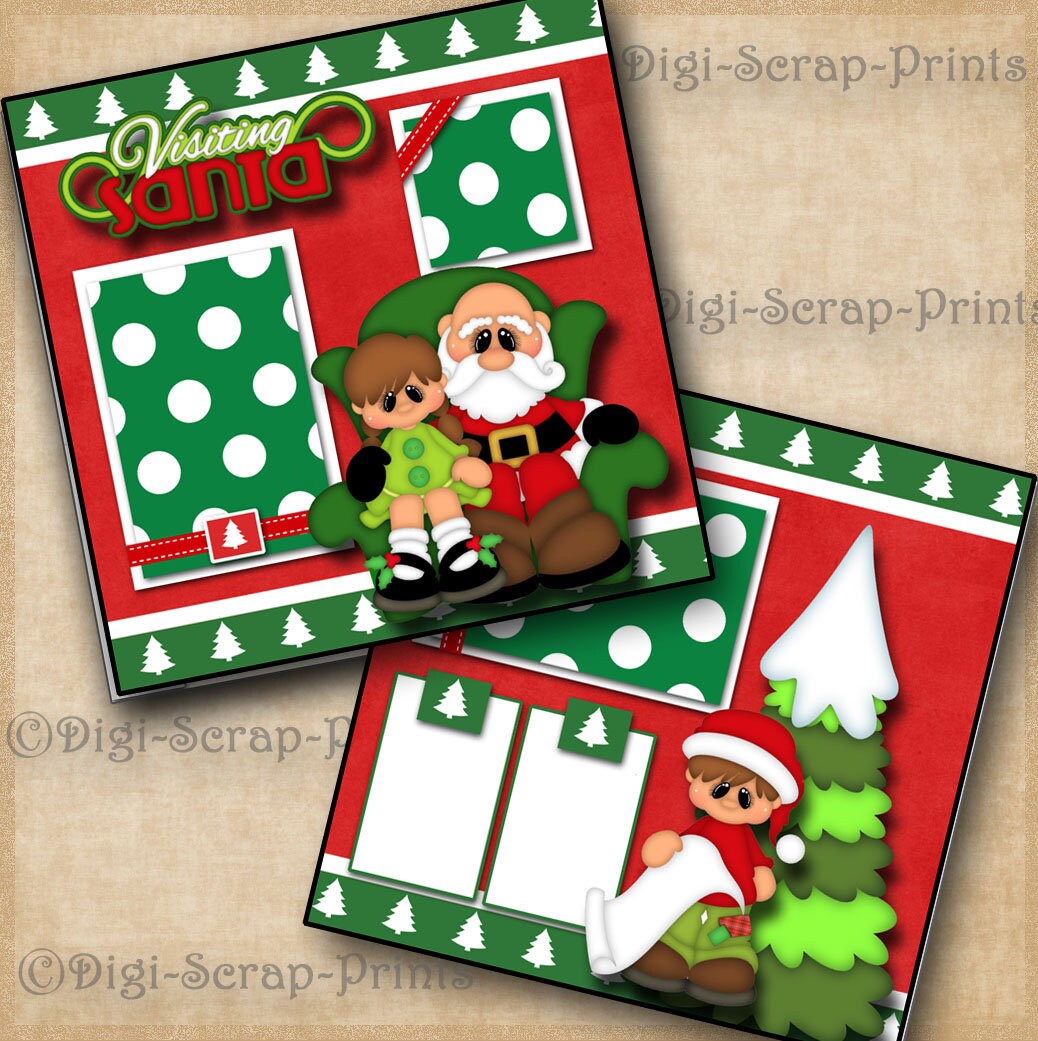 Christmas Scrapbook Layouts Premade Christmas Pages Premade Christmas  Layouts Christmas Scrapbooking 