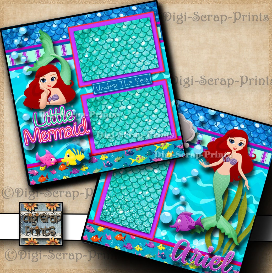 Little Mermaid ARIEL PRINCESS Vacation 2 Printed 12X12 Etsy