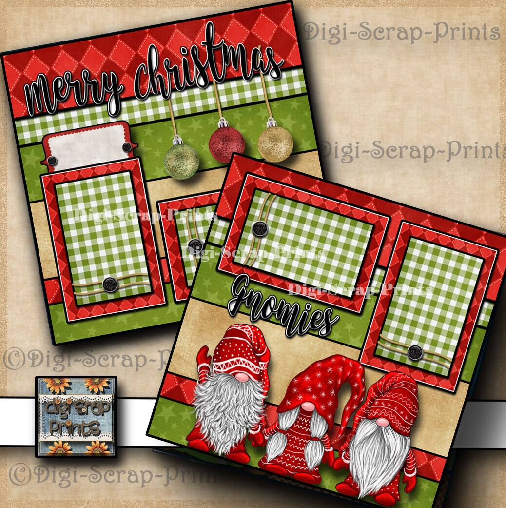 SSC Designs | Peppermint Christmas Merry Christmas Scrapbook Paper