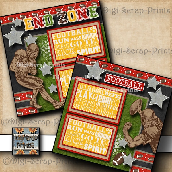 Football Scrapbook Pages Etsy