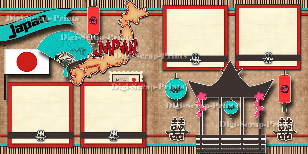 ♡okimoo様お取り置き中♡アメリカンレトロジャーナル！雑記帳！11/11日迄 JAPAN ~ Vacation Travel 2 Printed 12X12 Pre-made Scrapbook