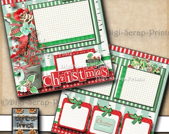 CHRISTMAS CHEER ~ Christ Birth ~ holiday 2 Printed Scrapbook Pages ez Quick 12x12 paper premade Layout scrapbooking DigiScrapPrints A0538