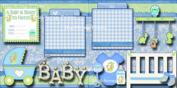 Baby Bath Scrapbook Layout Baby Scrapbook Pages Premade Baby Pages