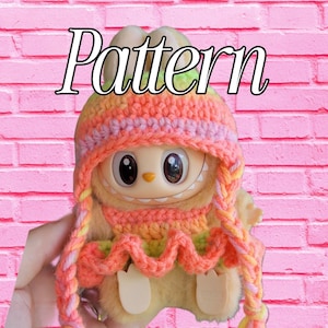 Crochet Pattern Labubu Beanie and Dress Tutorial Patterns for Labubu Clothes