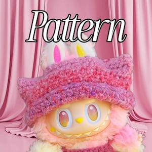 Crochet Pattern Labubu Cat Beanie Tutorial Patterns for Labubu Clothes