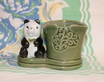 Panda Planter, Asian Planter, small indoor planter, vintage