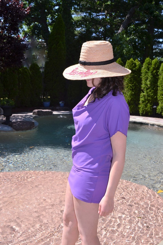 purple swim dress