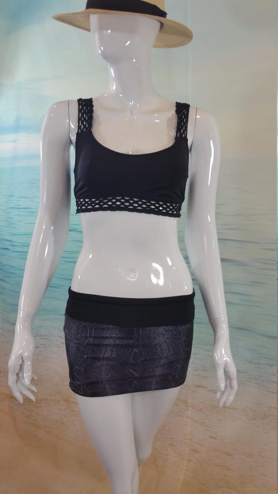 black swim skirt cover up