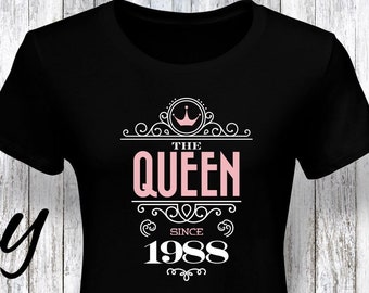 35th birthday, 35th birthday gifts for women, 35th birthday gift, 35th birthday tshirt, 1988, 35th birthday, the queen 1988, birthday, shirt