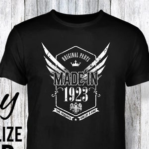 100th birthday, 100th birthday gifts for men, 100th birthday gift, 100th birthday tshirt, 1923, 100th birthday, gift, 1923, birthday, shirt image 1