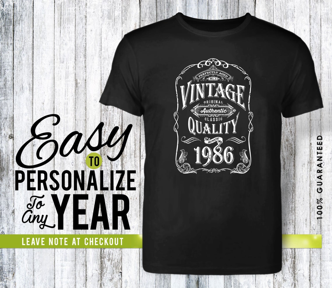 35th Birthday Shirt For Men – “Made In 1990 Aged To Perfection” Customizable Gift T-Shirt - View #7