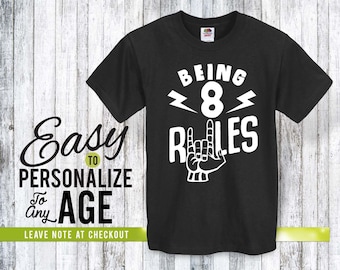 Being 8, kids, gift for kids, kids gift, kids shirt, toddler shirt, shirt, kids shirt, personalized shirt, kid, birthday shirt, birthday