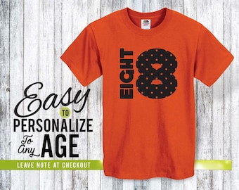 8 number, kids, gift for kids, kids gift, kids shirt, toddler shirt, shirt, kids shirt, personalized shirt, kid, birthday shirt, gift