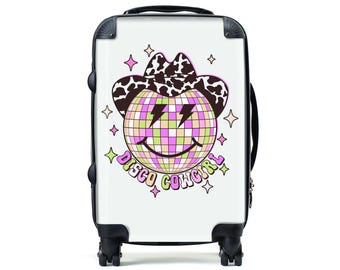 Disco Cowgirl Luggage | Unique Travel Accessories | Carry On Luggage | Custom Suitcase | Personalized Suitcase l Carry-On I Unique Gift Idea