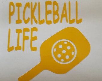 Pickleball Life Decal - permanent vinyl- perfect for Yeti & Rtic cups, water bottles, car windows, coolers, lockers etc.