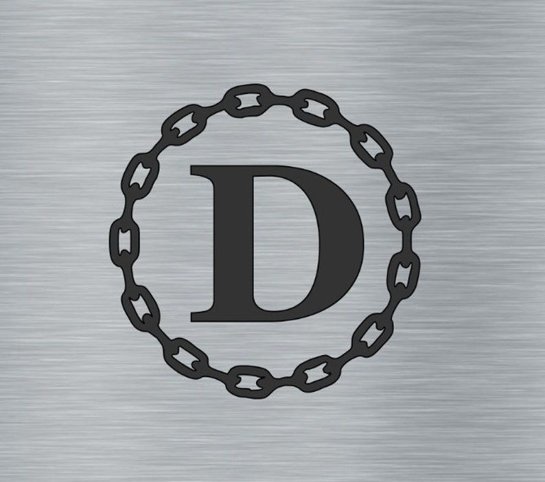 Chain Link Decal With Monogram Permanent Vinyl Perfect for Etsy