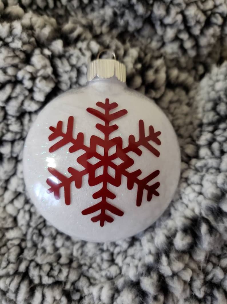 snowflake decal permanent vinyl perfect for ornaments etsy