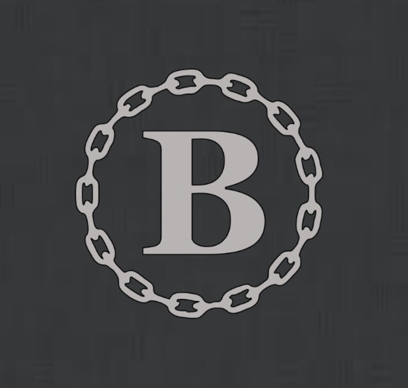 Chain Link Decal With Monogram Permanent Vinyl Perfect for Etsy