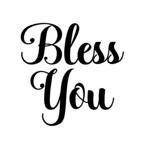 Bless You decal. Permanent vinyl decal. Perfect for mason jar tissue holders, tissue boxes, home decor signs, car windows, church decor.