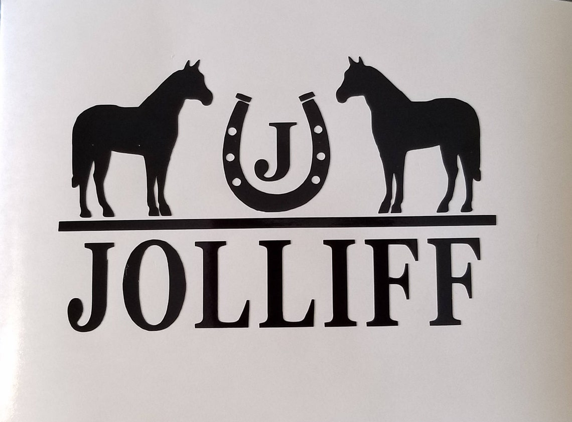 Horse Horseshoe Name Decal Permanent Vinyl Decal Only. Etsy