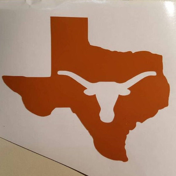 Texas Longhorn Football Decal - permanent vinyl - perfect for Yeti & Rtic cups, coolers, car windows, lunchboxes, laptops etc. Decal only