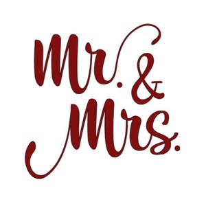 Mr. & Mrs. decal. Permanent vinyl decal...Perfect for frames, ornaments, home décor signs, wedding décor, gift bags and more.