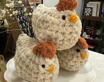 Handmade, Cute, and Soft Hen Crochet Plushie