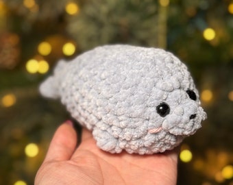 Handmade Soft Blushing Seals Crochet Plushie