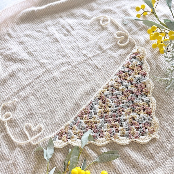Crochet "Wildflower" hair triangle, crochet hair bandana, cottage core, indie, boho, fairy spring/summer/music festivals - finished item