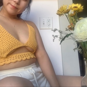 Crochet &quot;peekaboob&quot; top (v. 1), crochet top, handmade top for the summer season and music festivals - Finished top