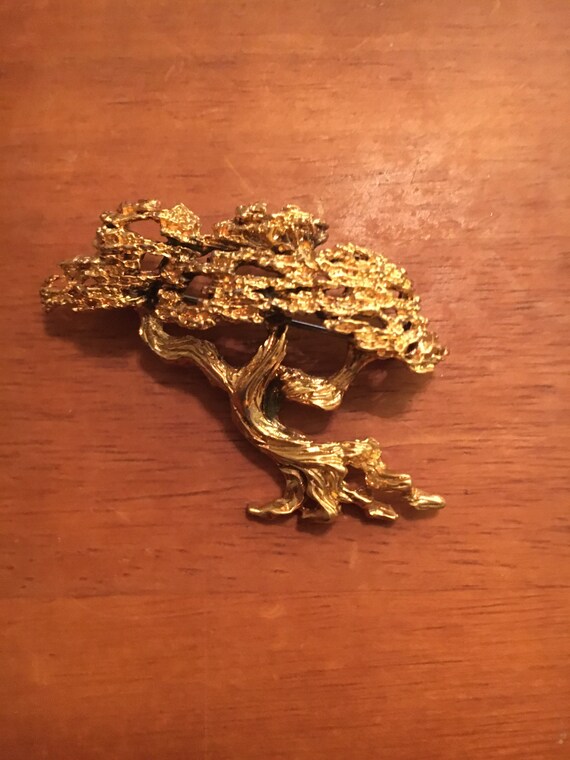 stunning estate Tortolani gold plate bonsai tree