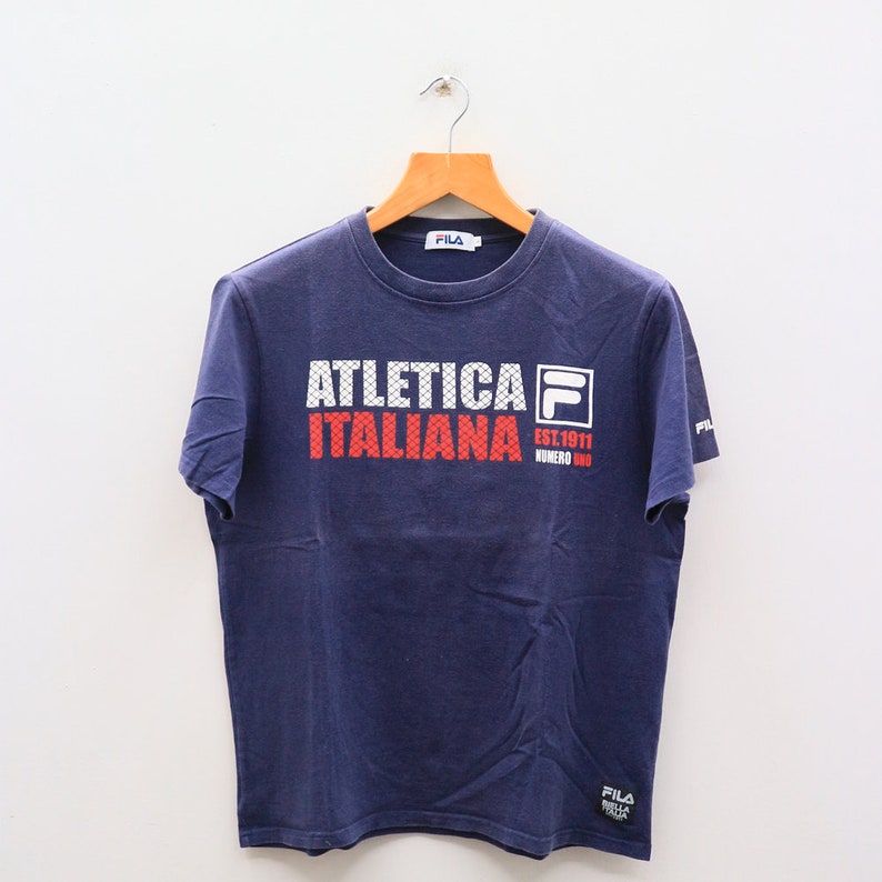 Vintage FILA Italiana Numero Uno Sportswear Blue Tee T Shirt Size L Vintage FILA Italiana Numero Uno Sportswear Blue Tee T Shirt Size L