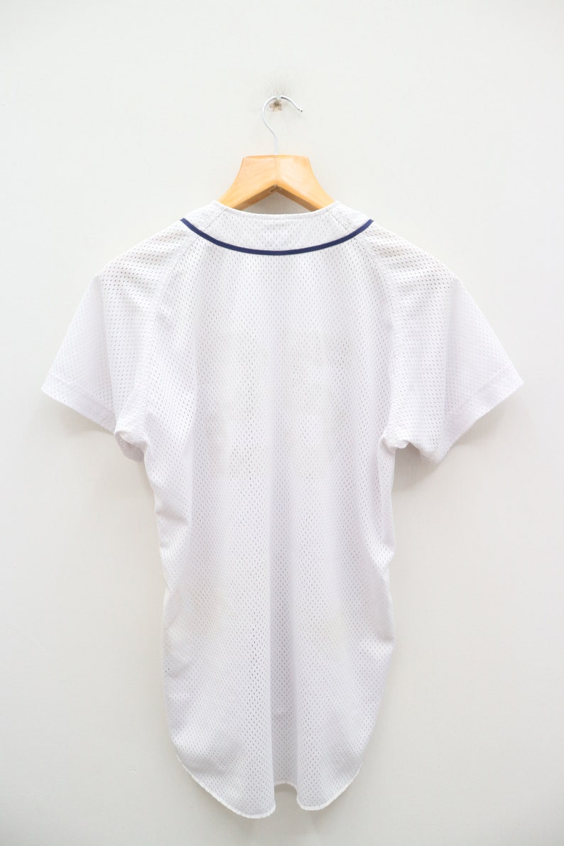 Vintage THE SPORTS AUTHORITY No Spell No Logo White Buttondown Jersey Size M