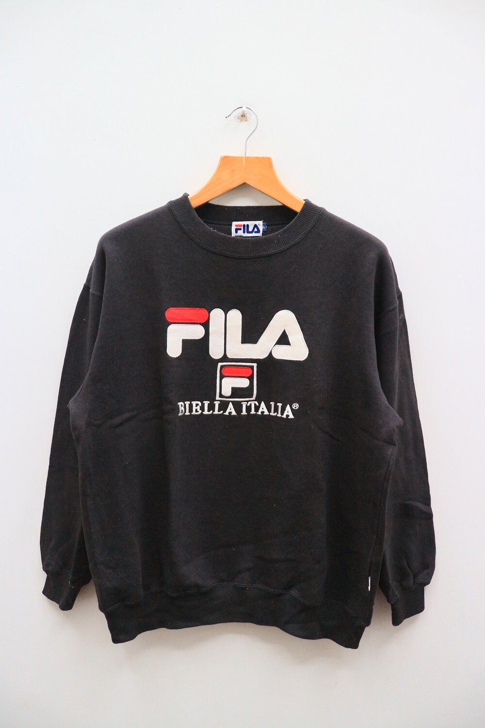 Vintage FILA Biella Italia Big Spell Big Logo Sportswear Black | Etsy