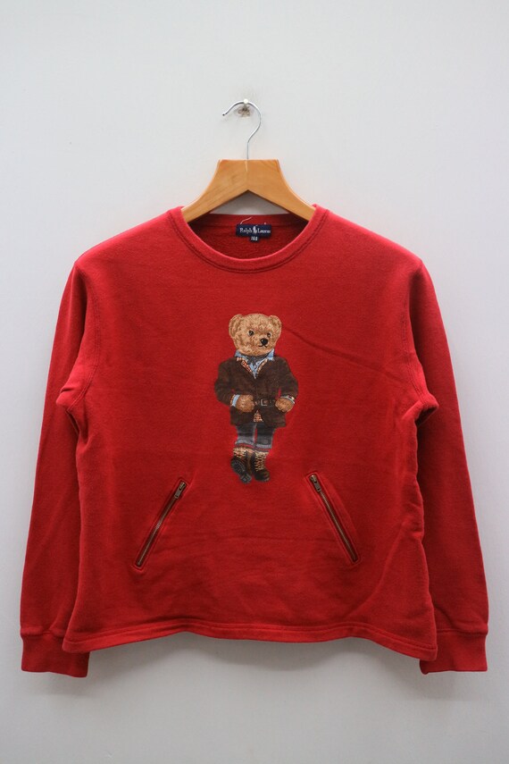 red polo sweater with bear