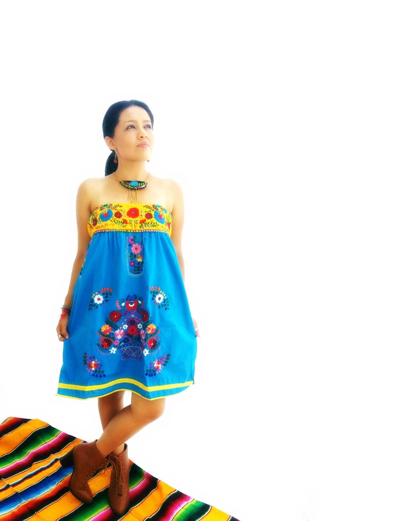 strapless mexican dress