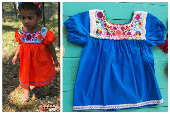 Mexican Dress Embroidered Dress For Girls Clothing 12-19 Months Mexican Toddler Dress fiesta party dress baby dress baby clothing
