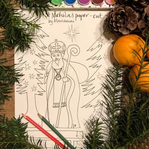 Woodland St Nicholas paper-cut figure