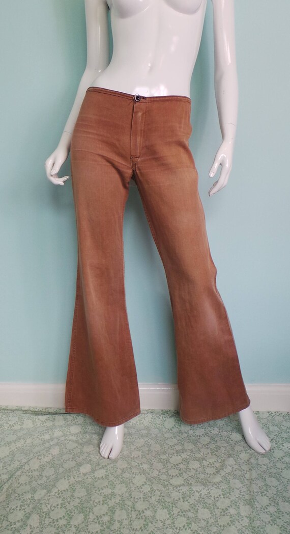 Brown denim flares Clearance